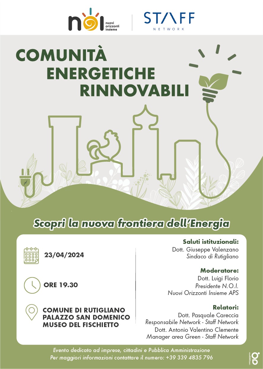 20240422 RUTIGLIANO L EVENTO SULLE COMUNITA ENERGETICHE RINNOVABILI SCOPRI LA NUOVA FRONTIERA DELL ENERGIA LOCANDINA