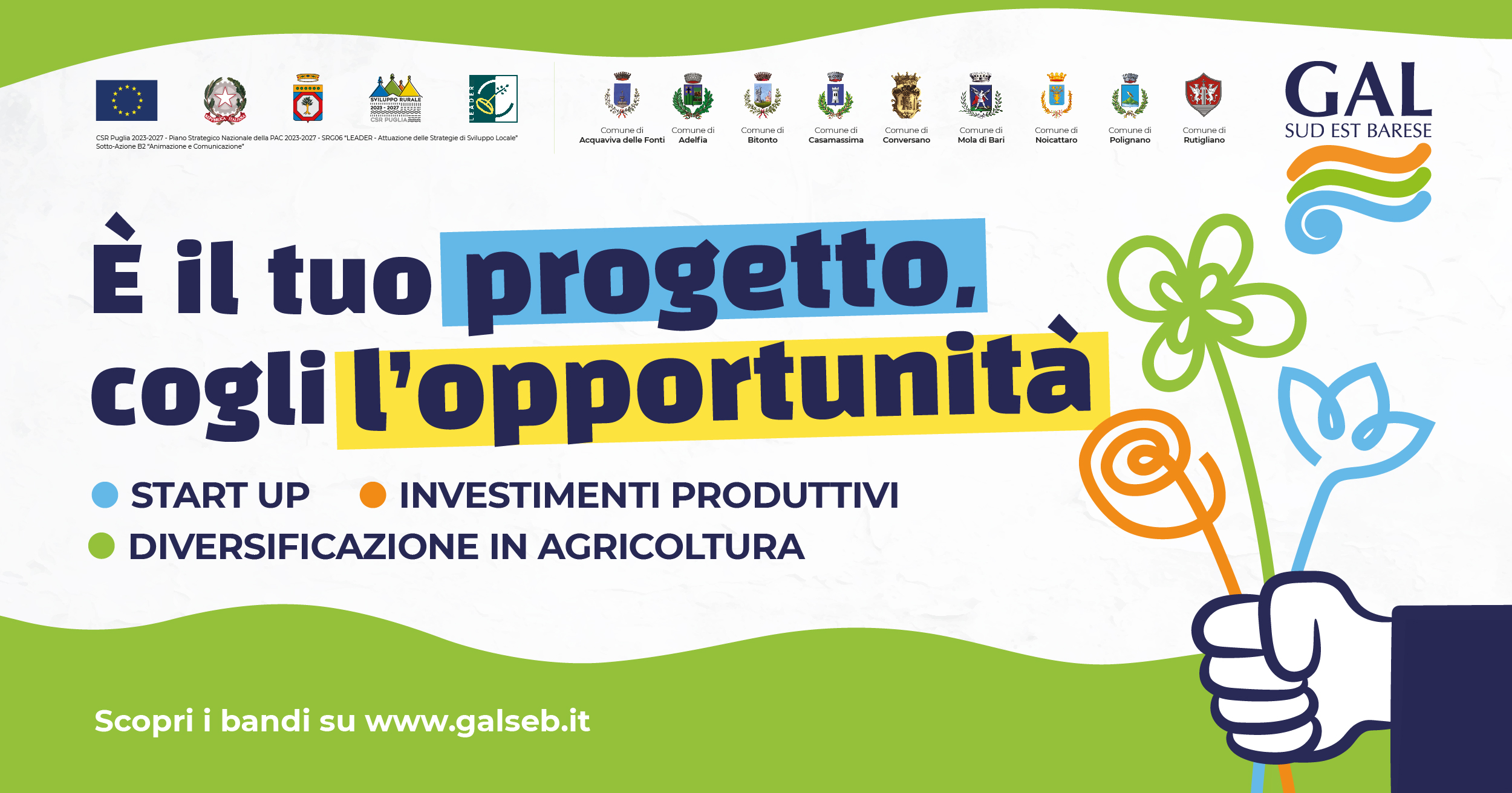 AL VIA LE PRESENTAZIONI DEI NUOVI BANDI DEL GAL. SI PARTE DA ACQUAVIVA DELLE FONTI E CASAMASSIMA 