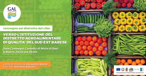 IL GAL CHIAMA A RACCOLTA LE MIGLIORI IMPRESE DEL TERRITORIO PER L&rsquo;ISTITUZIONE DEL DISTRETTO DEL CIBO - EVENTO RINVIATO