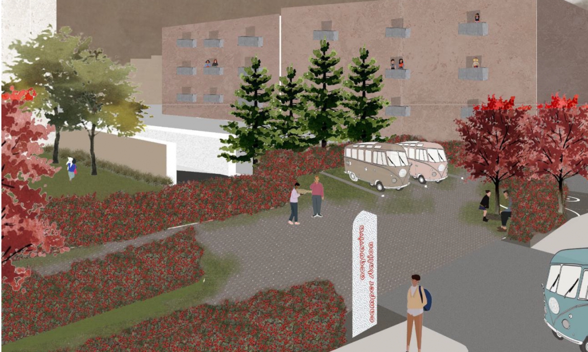 L'AREA DI SOSTA PER CAMPER E LA CASSA ARMONICA AD ACQUAVIVA