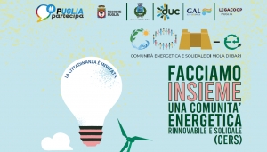 LABORATORI PER LA COMUNIT&Aacute; ENERGETICA RINNOVABILE E SOLIDALE A MOLA DI BARI: AL VIA UN CICLO DI INCONTRI DI APPROFONDIMENTO