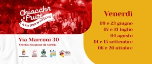 PROSEGUONO GLI APPUNTAMENTI DI CHIACCR E FRUTT, IL KM ZERO IN STAZIONE. IL 23 GIUGNO UN NUOVO APPUNTAMENTO NELLA EX STAZIONE DI ADELFIA